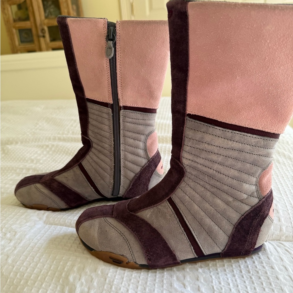 GirlsDiesel Pink and Gray Winter Boots Size 1 - Picture 3 of 9